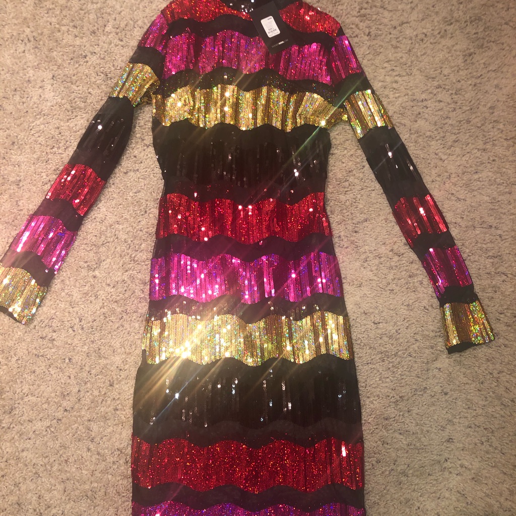 Show Stopper Holiday Sequin Mesh Dress